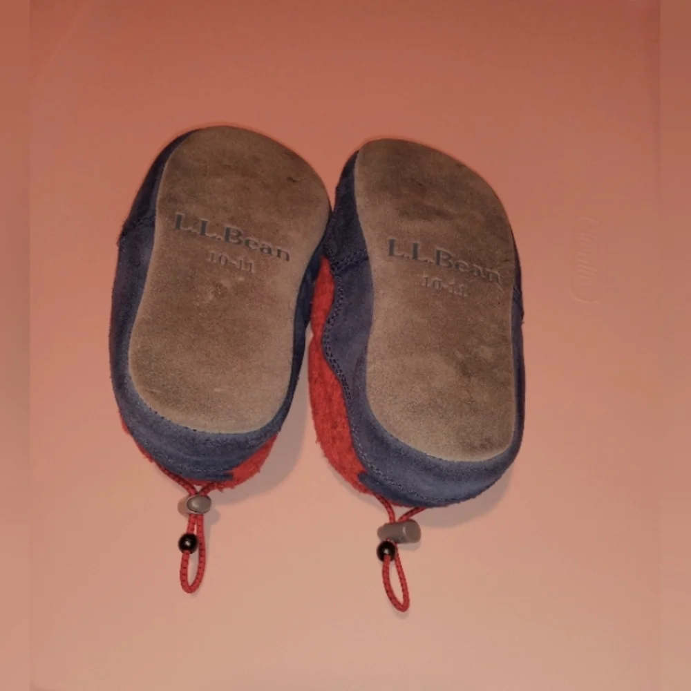 LL Bean Sweater Fleece Slippers Little Garnet Shades Kids' 10-11